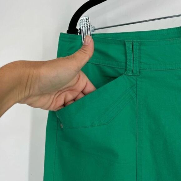 Lulu-B Womens Flat Front Hi Rise Stretch Ankle Cropped Pants Kelly Green Size 12 - Picture 4 of 16